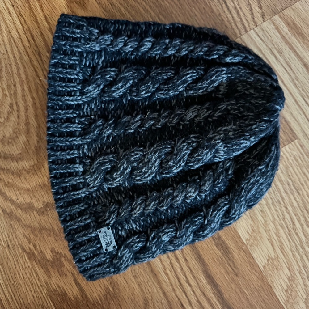 The North Face Charcoal and Black Cable Knit Beanie